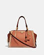 COACH®,DREAMER IN COLORBLOCK,Leather,Small,Gold/Sunrise Multi,Front View