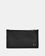 COACH®,ZIP CARD CASE WITH SIGNATURE HARDWARE,Black,Front View