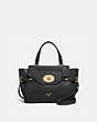COACH®,BLAKE FLAP CARRYALL,Leather,Medium,Gold/Black,Front View
