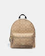 COACH®,MEDIUM CHARLIE BACKPACK IN SIGNATURE CANVAS,pvc,Small,Gold/Light Khaki Chalk,Front View