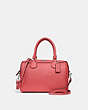 COACH®,MINI BENNETT SATCHEL,pusplitleather,Small,Silver/CORAL,Front View