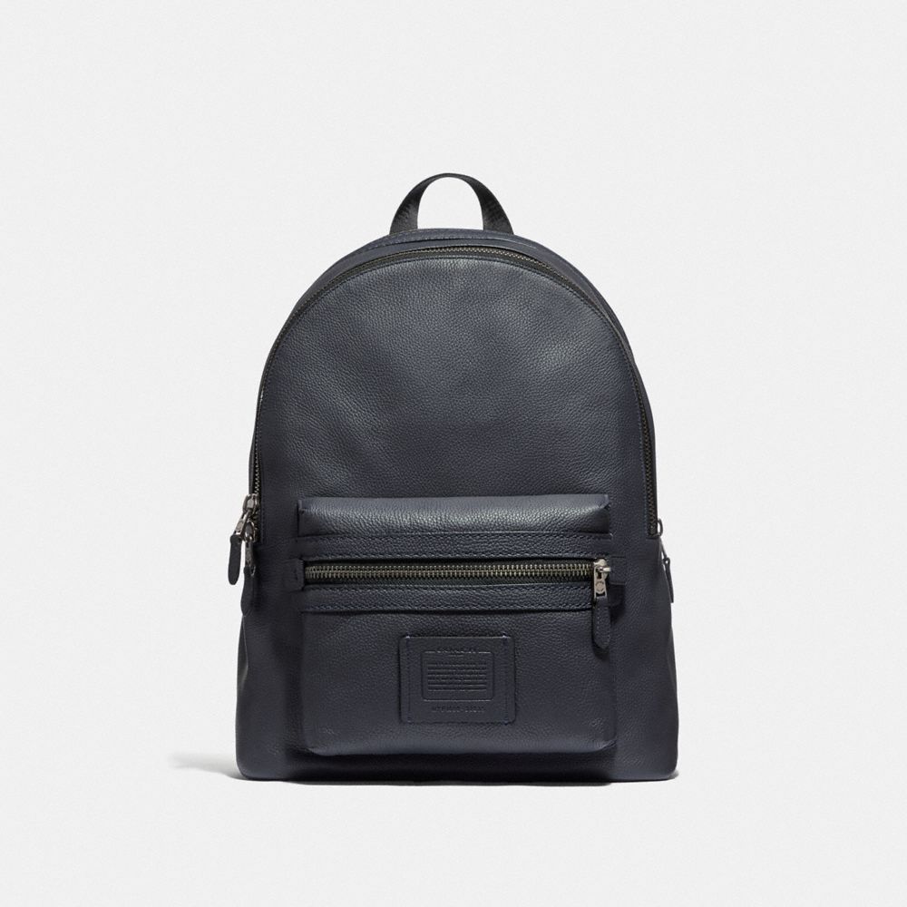 COACH®,ACADEMY BACKPACK,Leather,X-Large,Midnight Navy/Black Copper,Front View