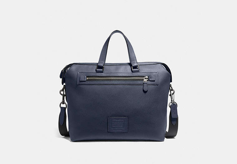 COACH®,ACADEMY HOLDALL,Pebbled Leather,Large,Midnight Navy/Black Copper,Front View