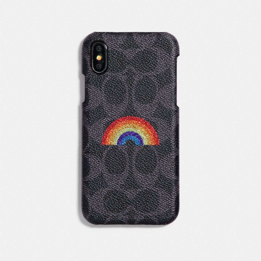 Coque Iphone X/Xs En Toile Signature Avec Arc-en-ciel