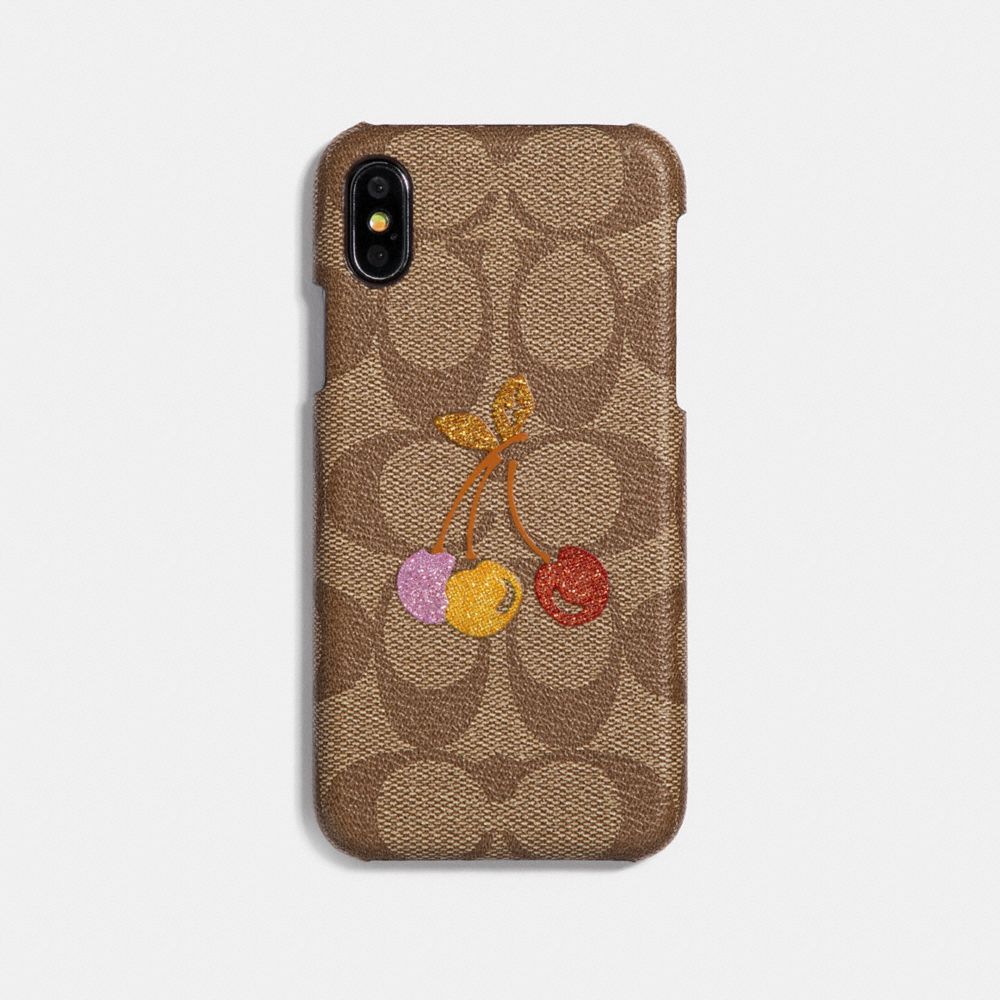 COACH® Outlet | Iphone X Case In Signature Canvas With Cherry