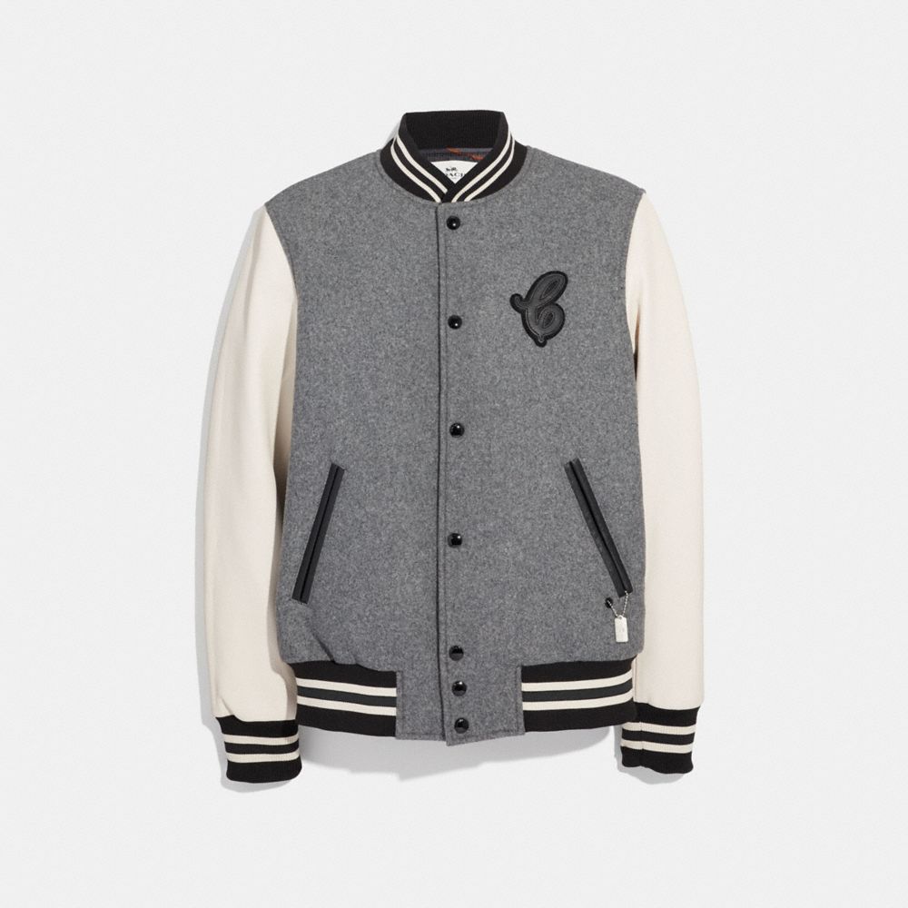 Veste Varsity En Cuir Et Laine