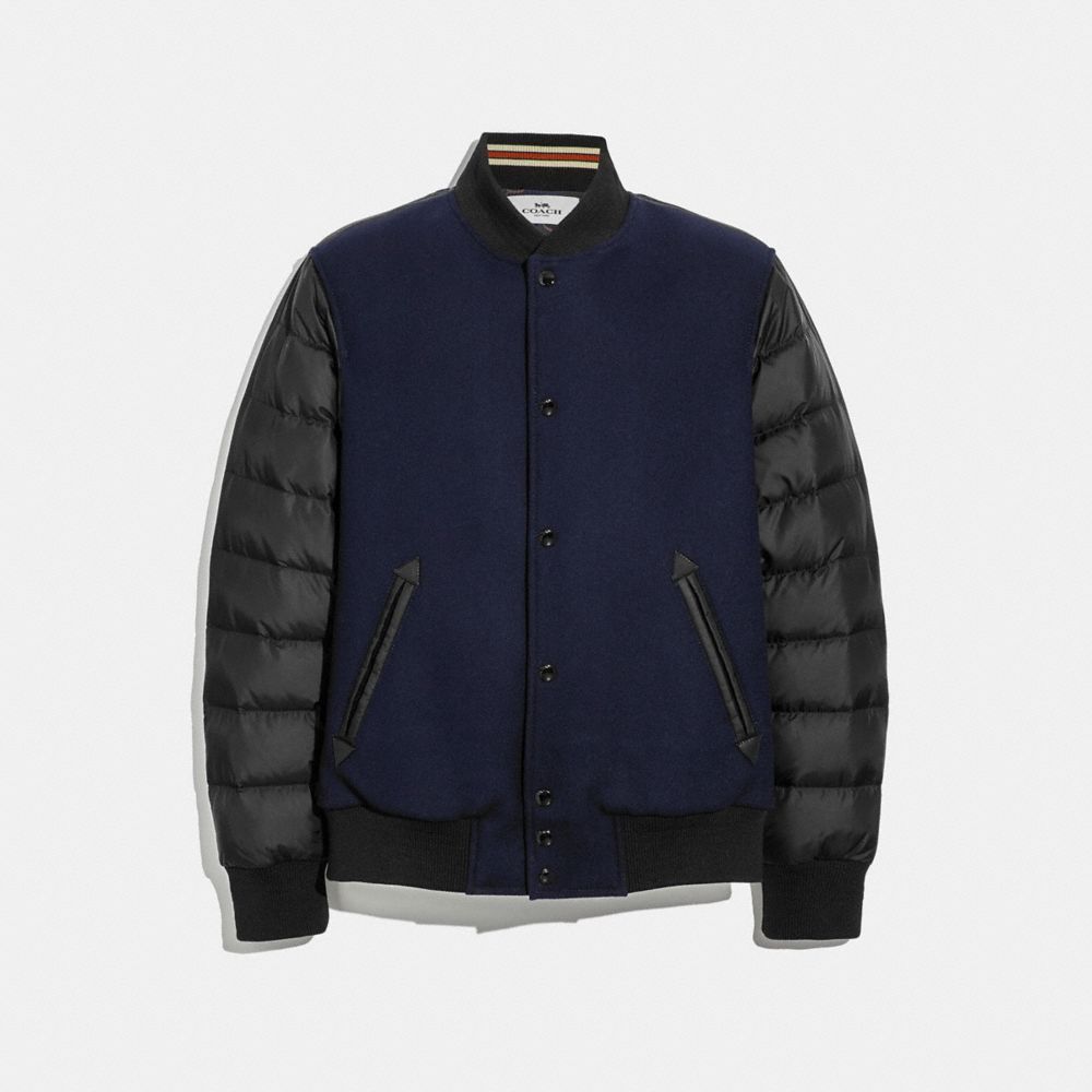 Wool And Nylon Down Varsity Jacket