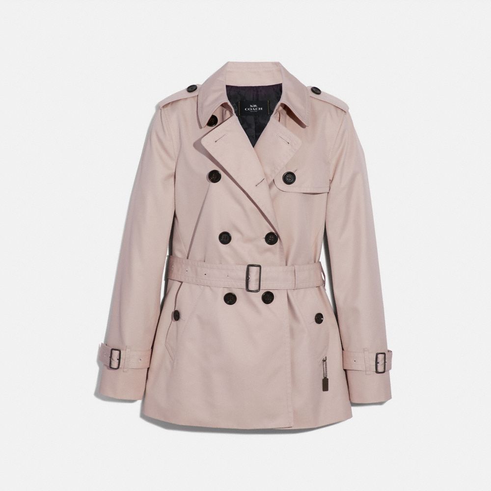 COACH®,TRENCH COURT,coton,Porcelaine,Front View