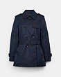 COACH®,SHORT TRENCH,cotton,Navy,Front View