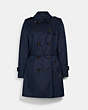 COACH®,TRENCH,cotton,Navy,Front View