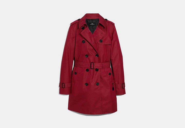 COACH®,TRENCH,coton,RUBIS,Front View