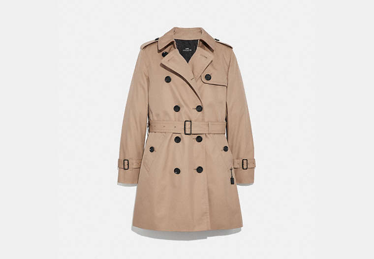 COACH®,TRENCH,cotton,Classic Khaki,Front View