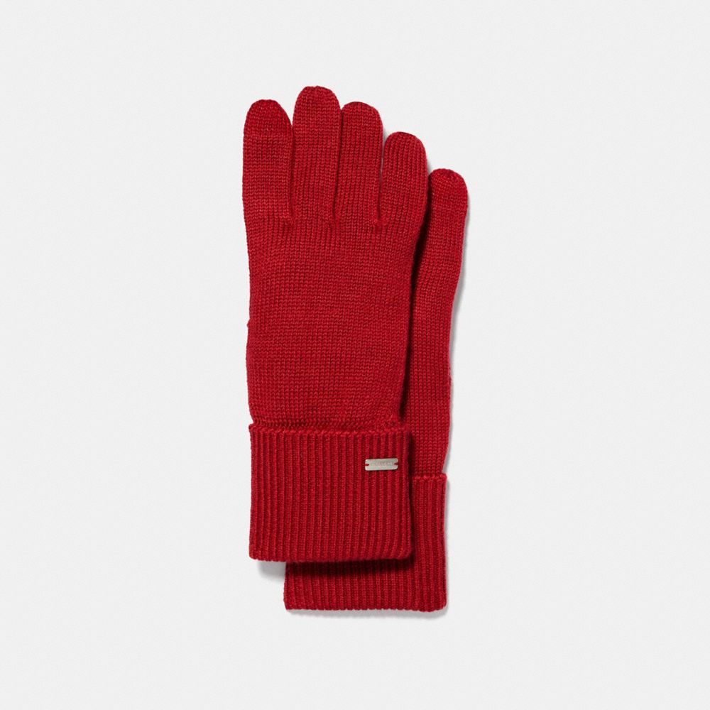 Embossed Signature Knit Touch Gloves