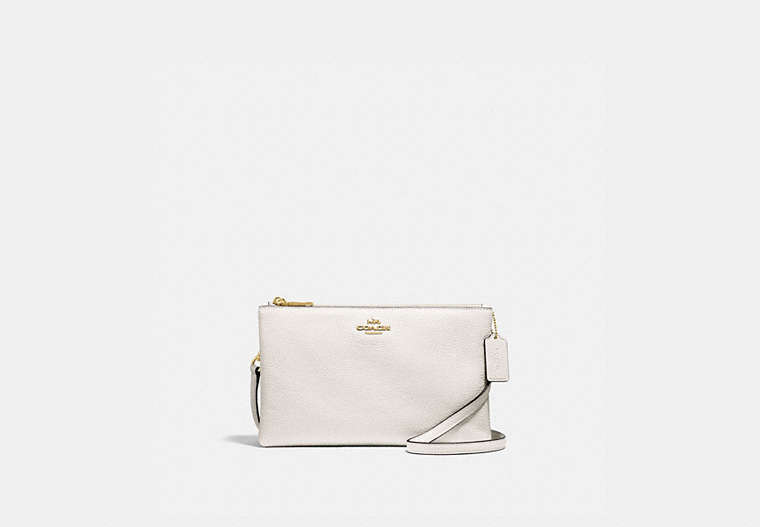 COACH®,LYLA CROSSBODY,Leather,Small,Gold/Chalk,Front View