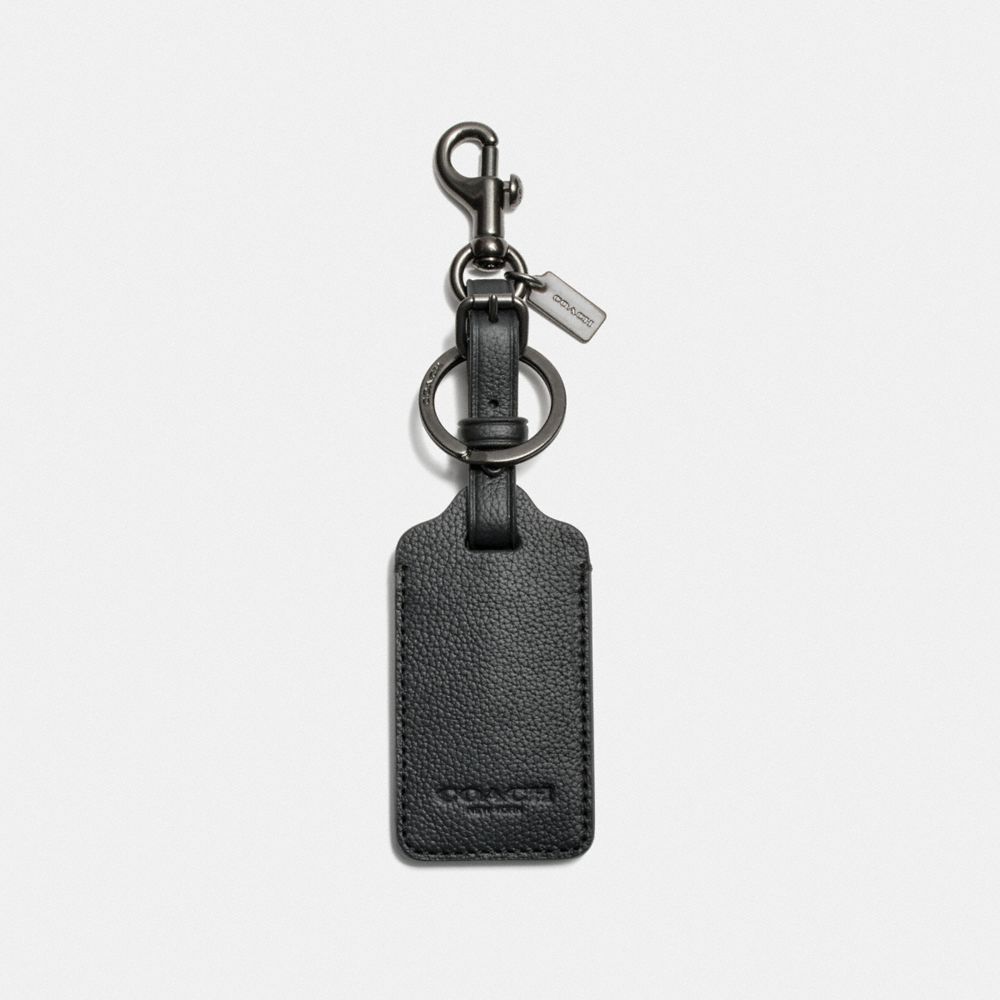 Black Smooth Calf Leather Luggage Tag