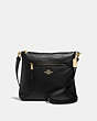 COACH®,MAE FILE CROSSBODY,Leather,Medium,Gold/Black,Front View