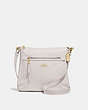 COACH®,MAE FILE CROSSBODY,Leather,Medium,Gold/Chalk,Front View