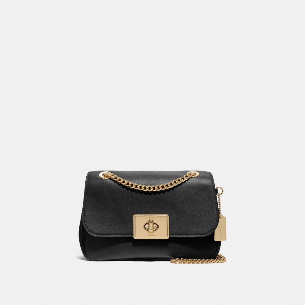 COACH®,CASSIDY CROSSBODY,Leather,Small,Gold/Black,Front View