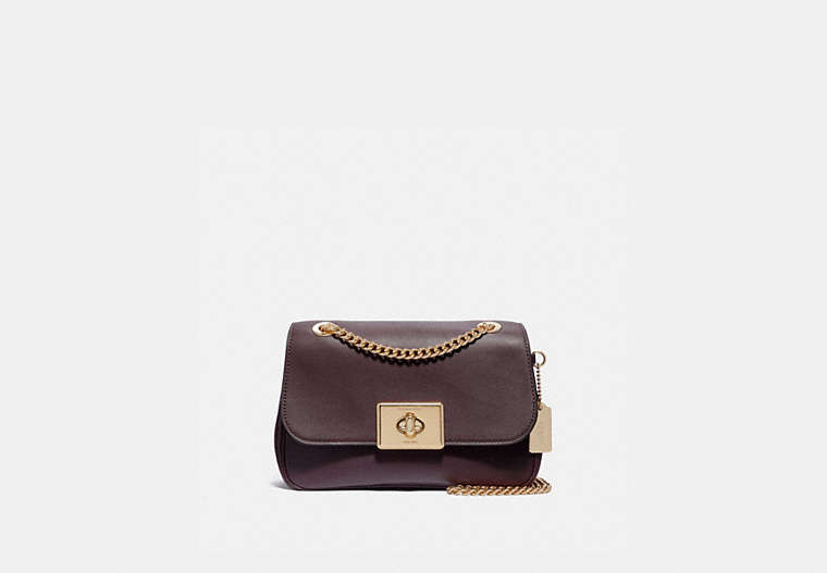 COACH®,CASSIDY CROSSBODY,Leather,Small,Gold/Oxblood 1,Front View