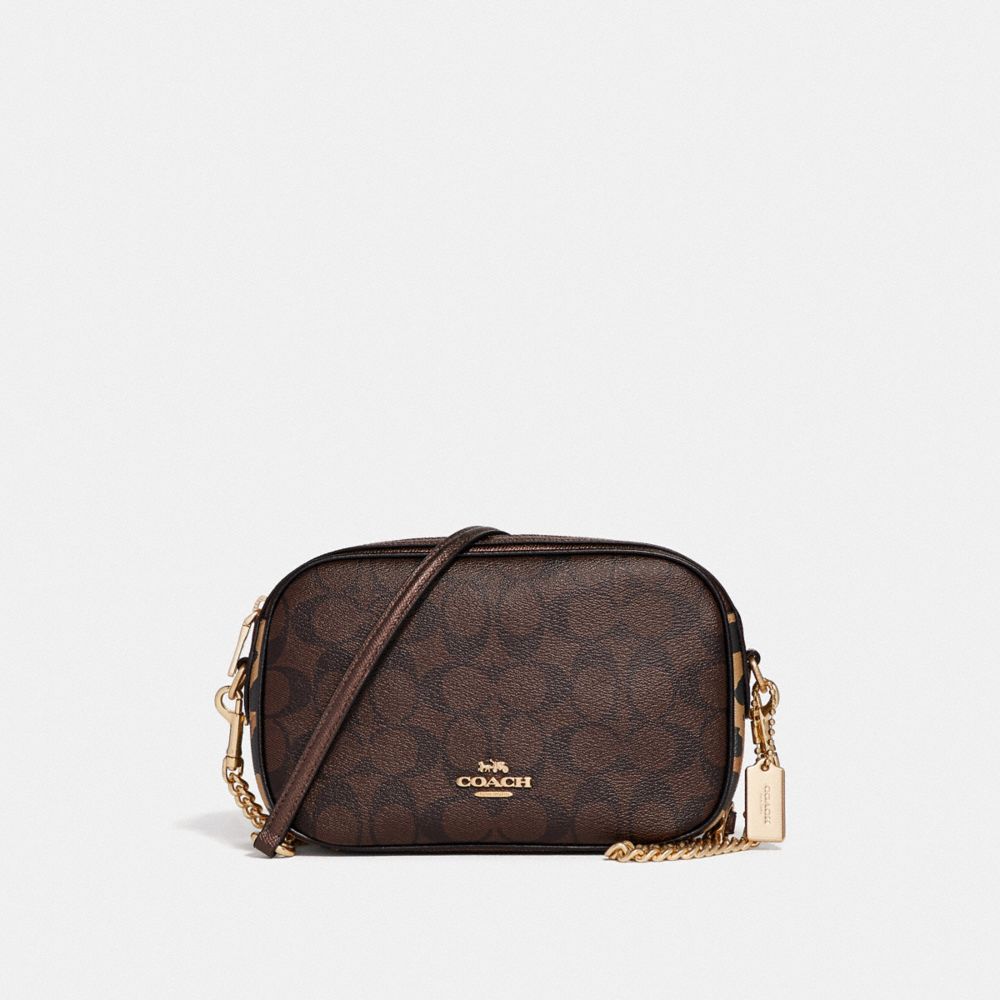 COACH Outlet Isla Chain Crossbody In Signature Canvas With Leopard Print