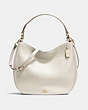 COACH®,MAE HOBO,Leather,Small,Chalk/Light Gold,Front View
