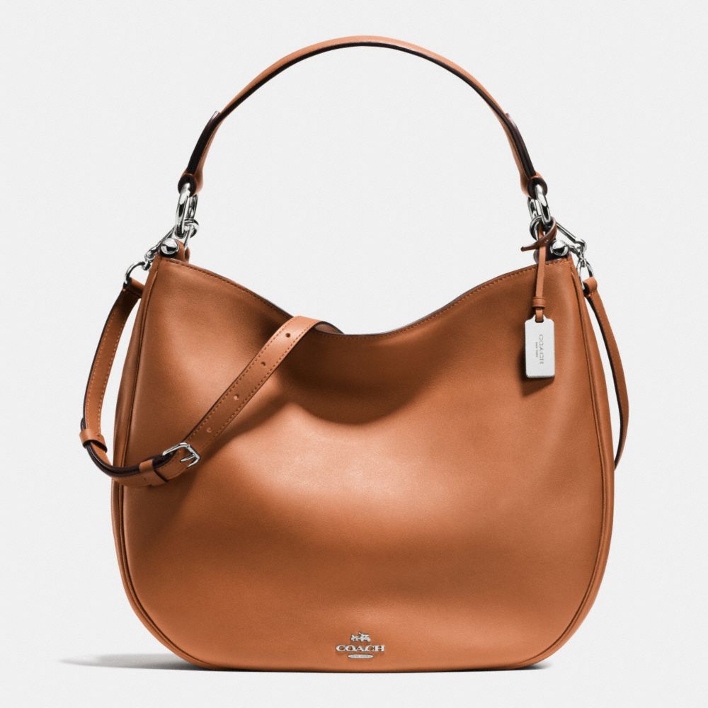 COACH®,MAE HOBO,Cuir,Argenté/Brun,Front View