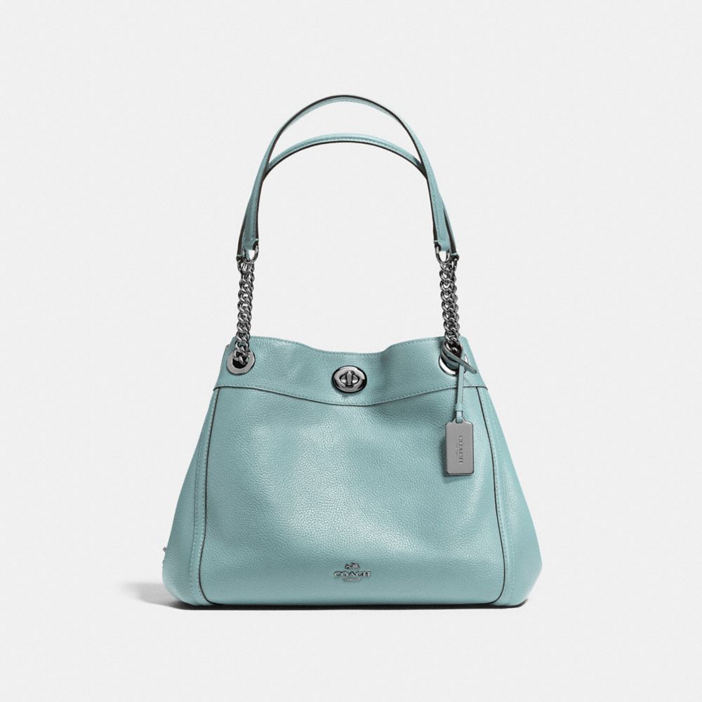 Coach edie turnlock grey on sale