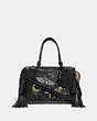 COACH®,DREAMER IN SIGNATURE CANVAS WITH TATTOO,leathercare,Small,Tan Black/Black Copper,Front View