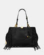 COACH®,DREAMER TOTE 34 WITH WHIPSTITCH,pusplitleather,Large,Brass/Black,Front View