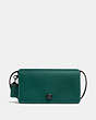 COACH®,DINKY,Leather,Small,Black Copper/Dark Turquoise,Front View