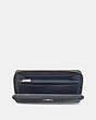 COACH®,CONTINENTAL ZIP AROUND WALLET,PU Split Leather,Gold/Midnight,Inside View,Top View