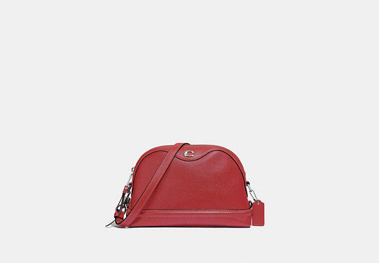 COACH®,IVIE CROSSBODY,Leather,Small,Silver/Washed Red,Front View