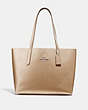 COACH®,AVENUE TOTE,Leather,Large,Silver/Platinum Chesnut,Front View