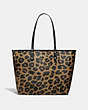 COACH®,REVERSIBLE CITY TOTE WITH LEOPARD PRINT,pvc,Large,Gold/Black Natural,Back View