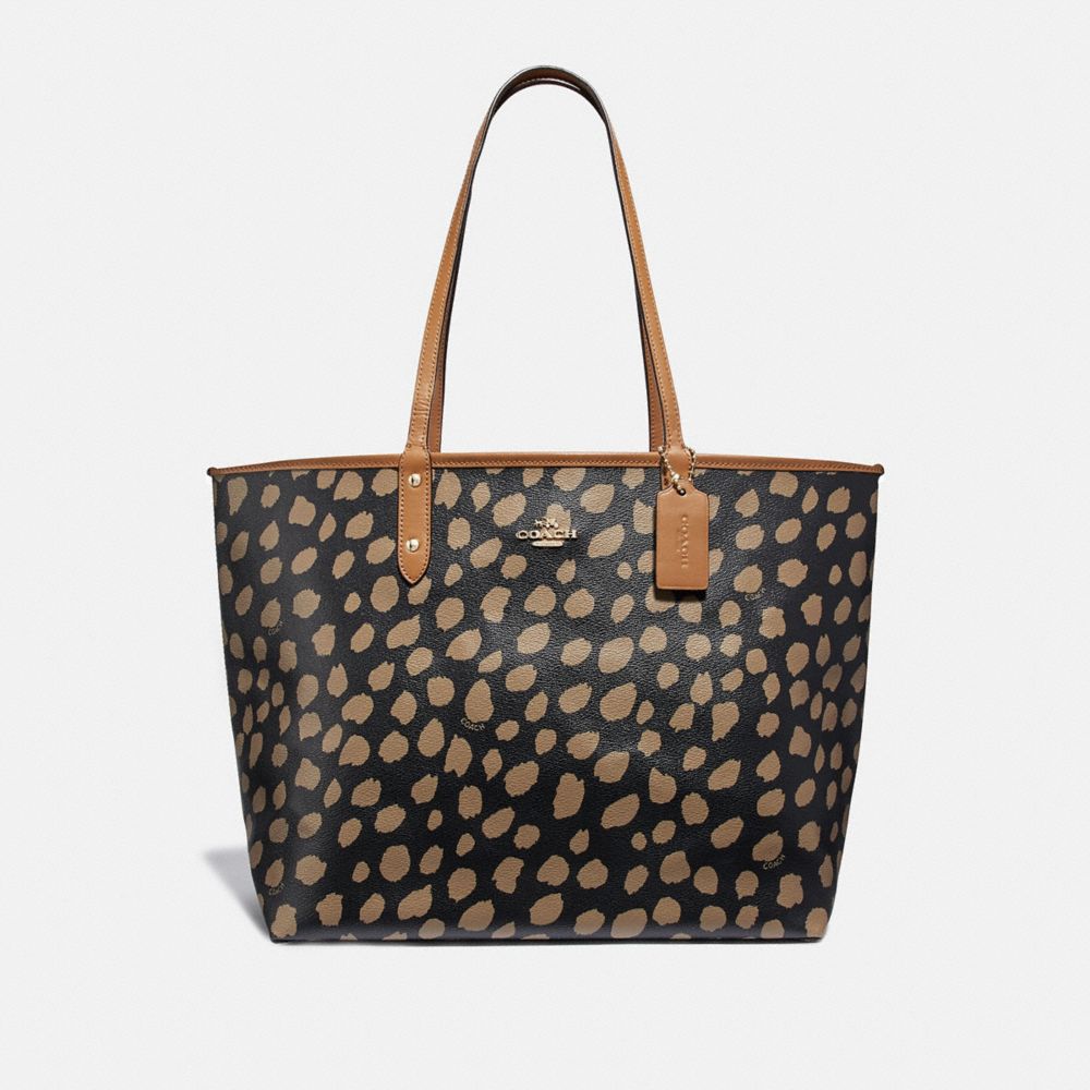 Reversible City Tote With Deer Spot Print