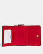 COACH®,SMALL TRIFOLD WALLET,pvc,Mini,Gold/Bright Red,Inside View,Top View