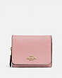 COACH®,SMALL TRIFOLD WALLET,pvc,Mini,Gold/Pink Petal,Front View