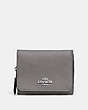 COACH®,SMALL TRIFOLD WALLET,pvc,Mini,Silver/Heather Grey,Front View