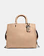 COACH®,ROGUE,Leather,Medium,Nude Pink/Pewter,Front View