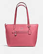 COACH®,TAYLOR TOTE,Leather,Medium,Silver/Peony,Front View