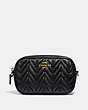 COACH®,CONVERTIBLE BELT BAG WITH QUILTING,Mini,Gold/Black,Front View