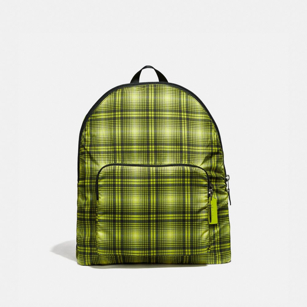 Packable Backpack With Soft Plaid Print