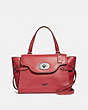 COACH®,LARGE BLAKE FLAP CARRYALL,Leather,Large,Silver/Washed Red,Front View