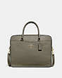 COACH®,LAPTOP BAG,Leather,Medium,Gold/Military Green,Front View