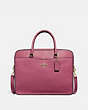 COACH®,LAPTOP BAG,Leather,Medium,Gold/Rouge,Front View