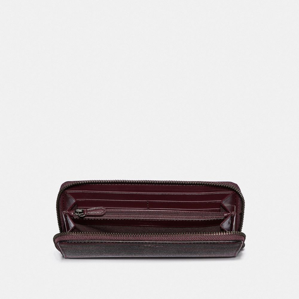 Slim Accordion Zip Wallet With Tiger Print