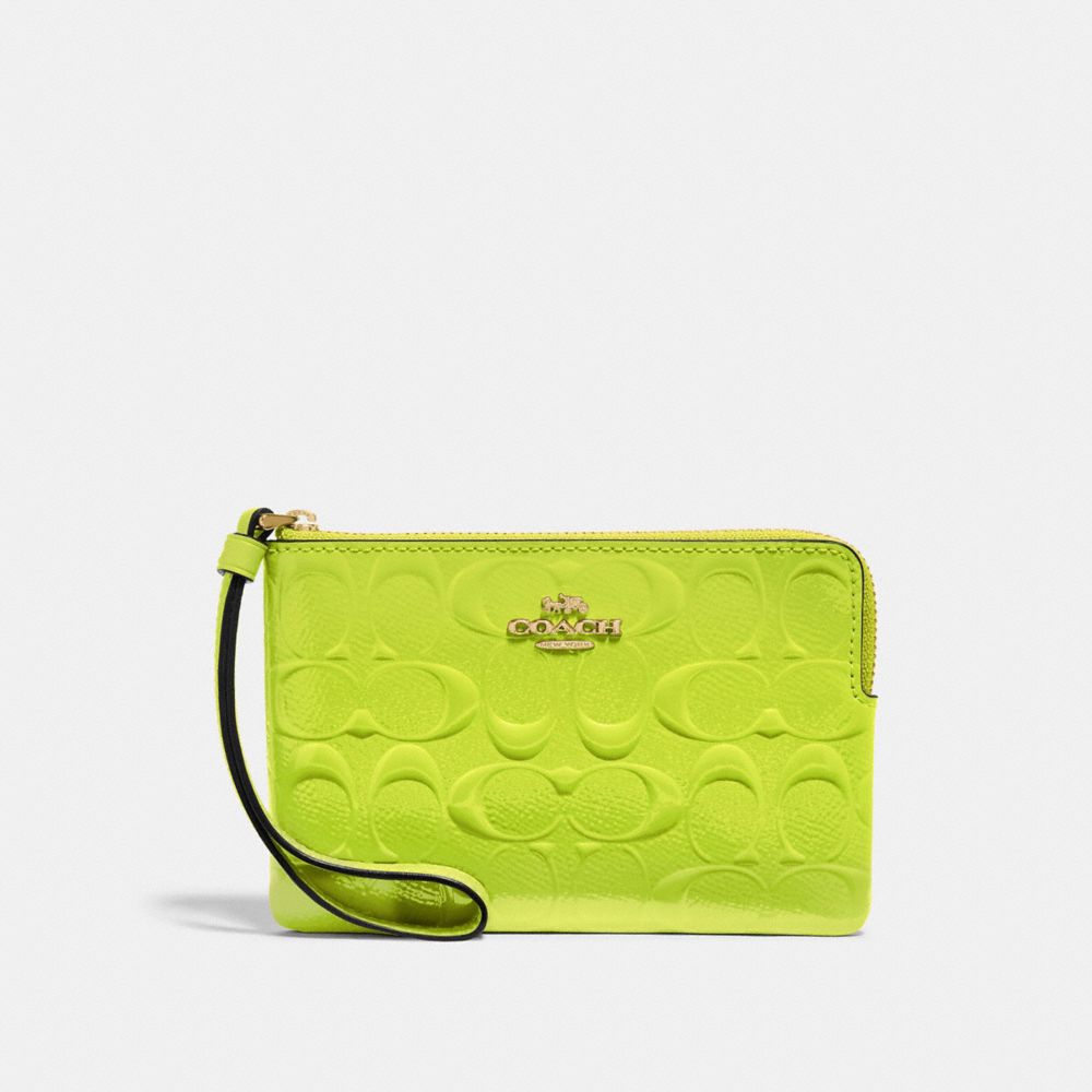 Lime green coach wallet hot sale