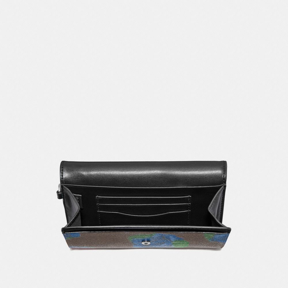 Flap Phone Wallet In Signature Canvas With Jumbo Floral Print