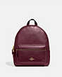 COACH®,MEDIUM CHARLIE BACKPACK,Leather,Gold/Metallic Wine,Front View