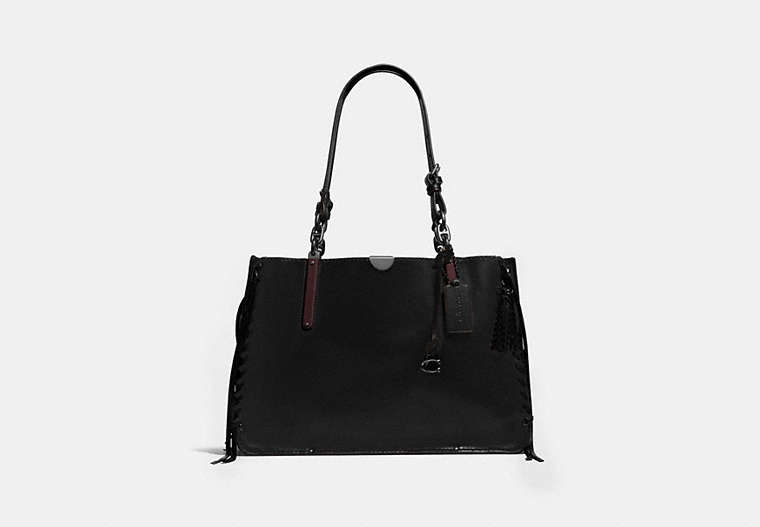 COACH®,DREAMER TOTE 36,Leather,Medium,Pewter/Black,Front View